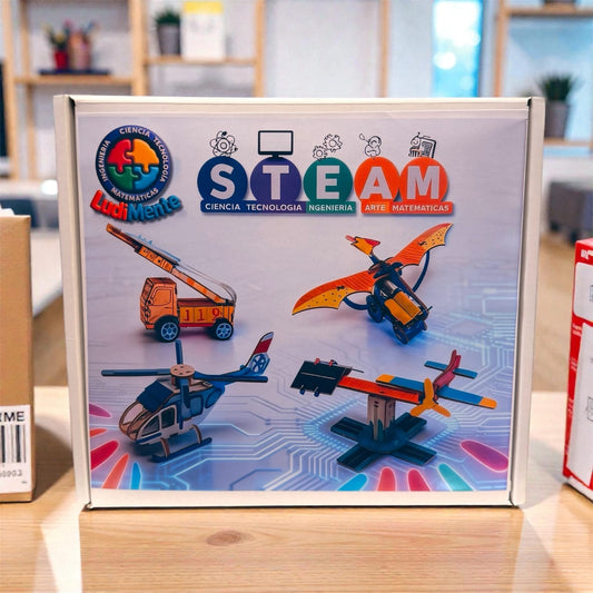 Kit Robótica STEAM Ludimente x4 MADERA (PINTABLES)