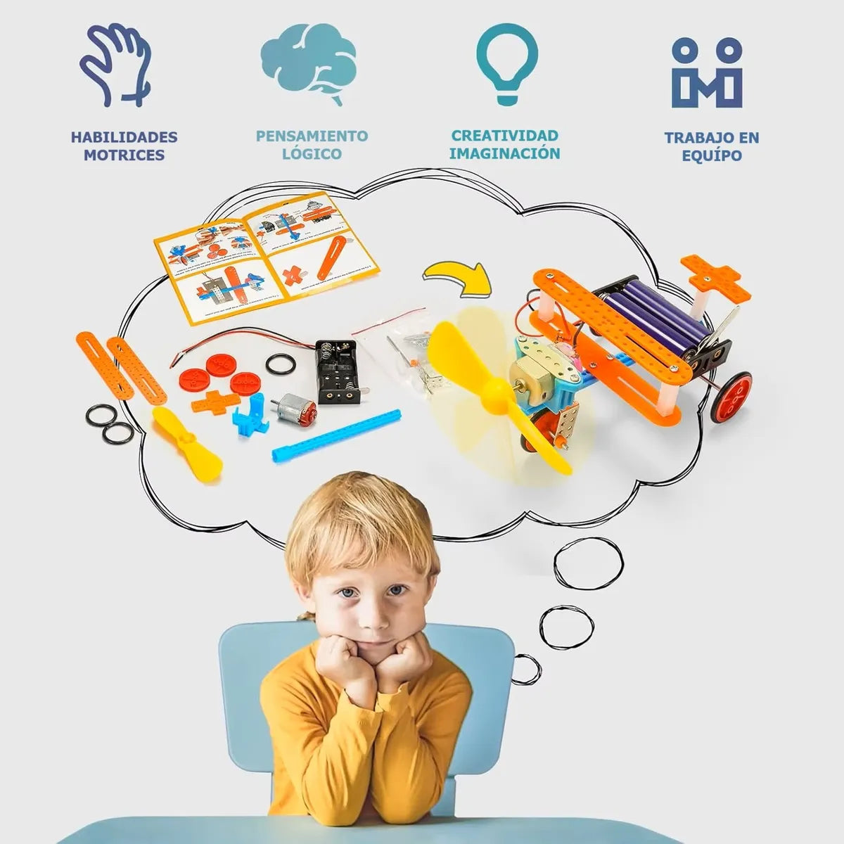 Kit Robótica STEAM Ludimente x4 MADERA (PINTABLES)