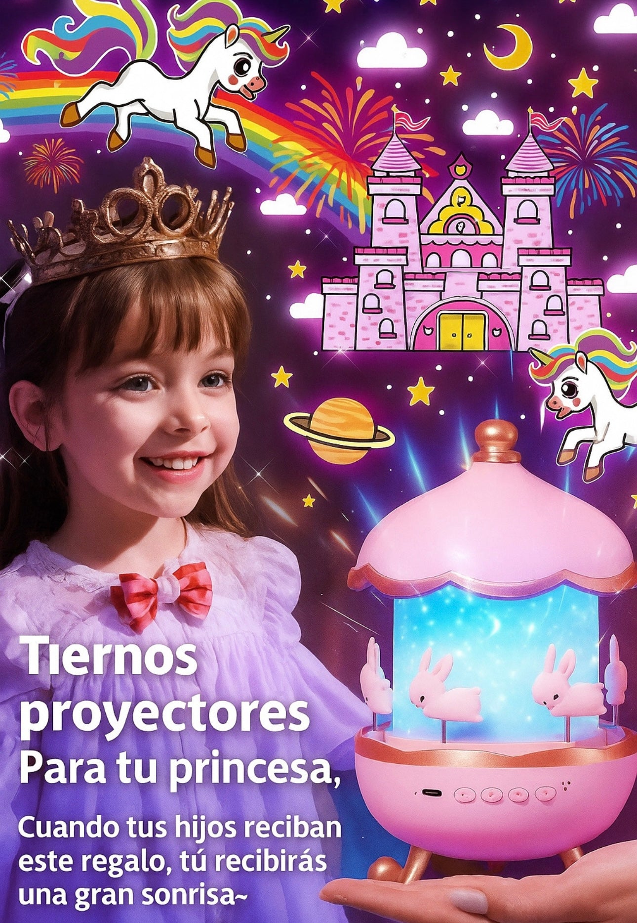 Proyector Led Carrusel, Luz Nocturna, Lámpara Estrella Niños