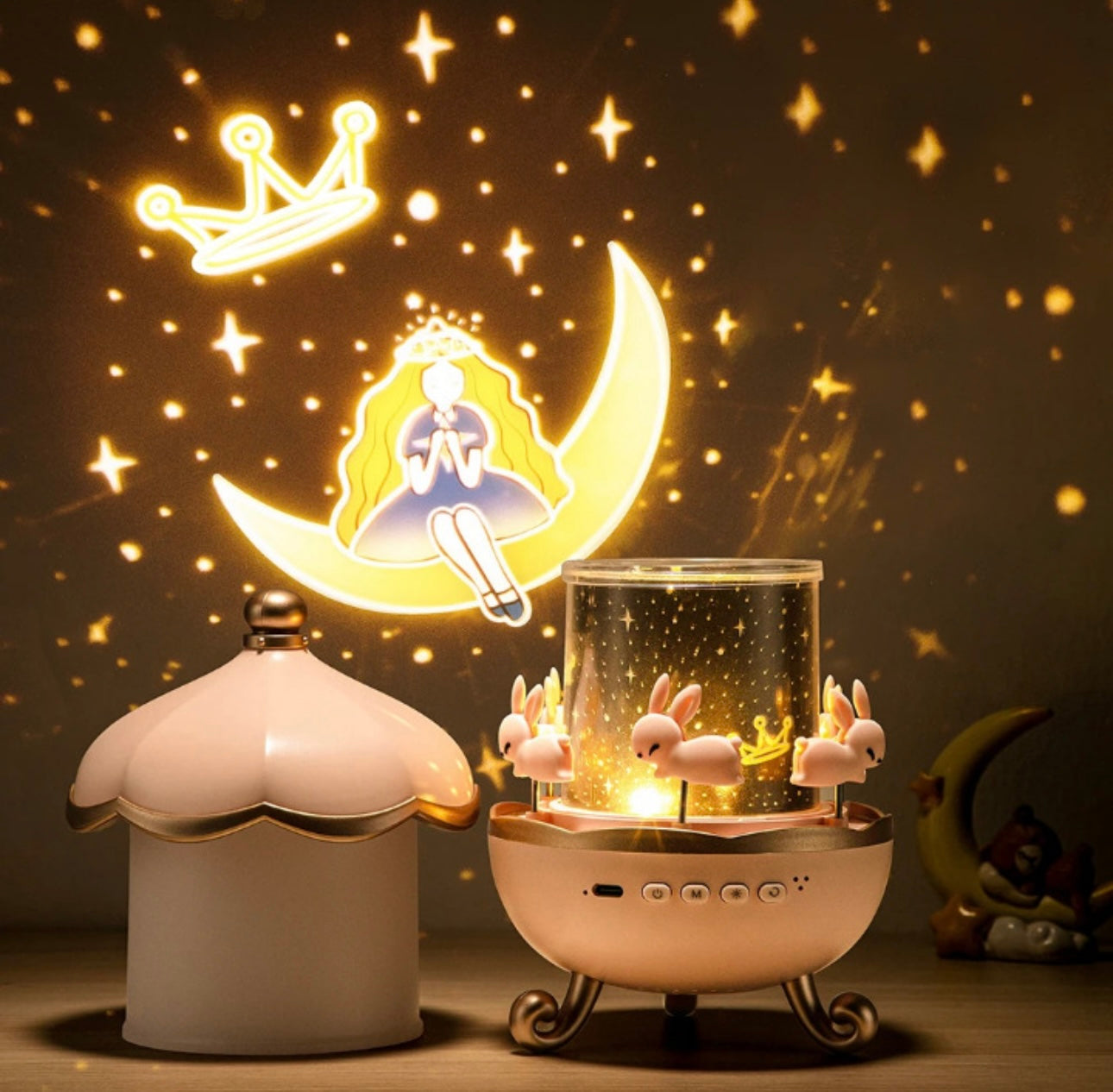 Proyector Led Carrusel, Luz Nocturna, Lámpara Estrella Niños