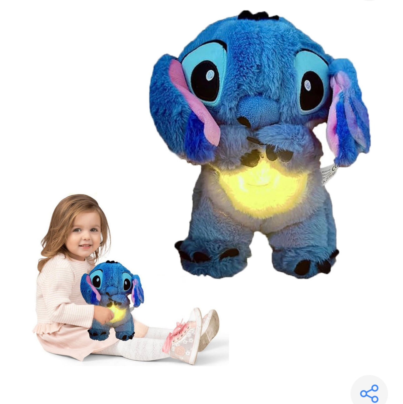 Peluche Stich que Respira con luz y sonidos