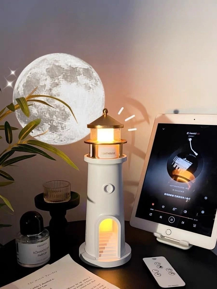 Lampara Inalambrica Faro Con Proyector De Luna Llena con Bluetooth y Parlante